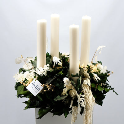 "Ewiger" Adventskranz in Naturtönen | AYLIN FLOURISH